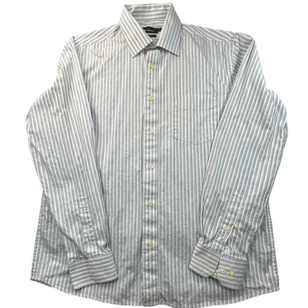 Blackberrys Button Down Shirt XL Striped Fine Giza Cotton Long Sleeve